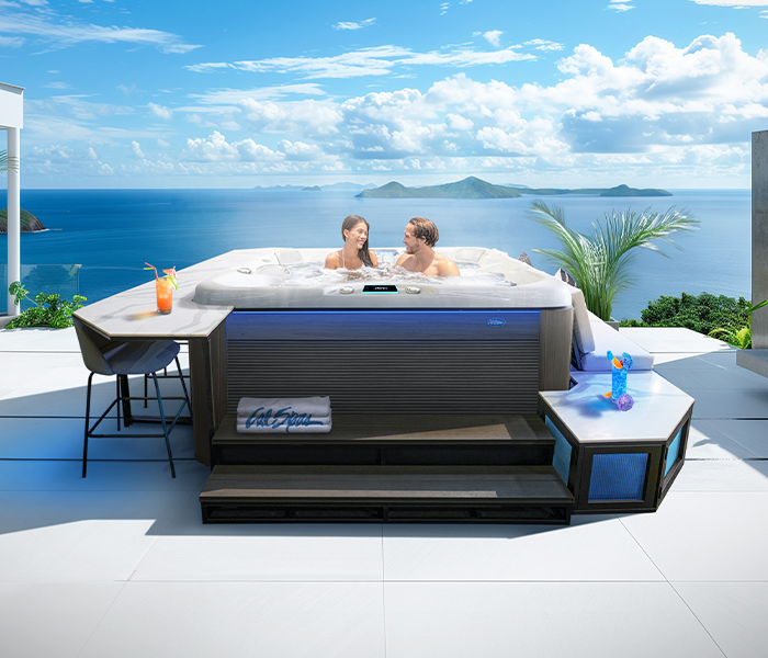 Calspas hot tub being used in a family setting - Brokenarrow